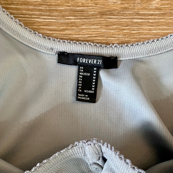 Forever 21 Gray Ribbed Scoop Bodysuit - Picture 4 of 5